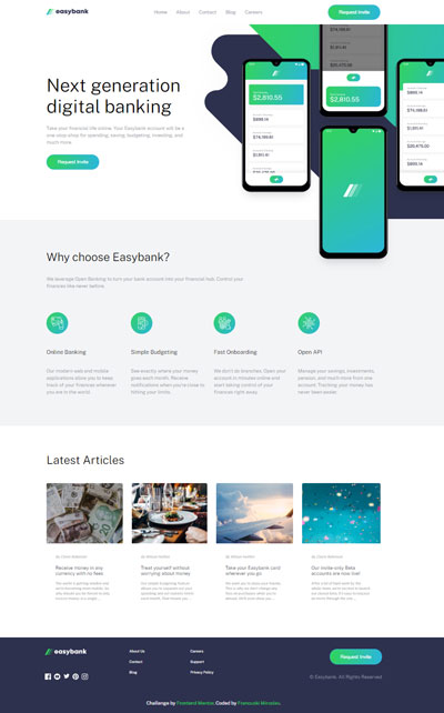 Frontend Mentor - Easybank landing page